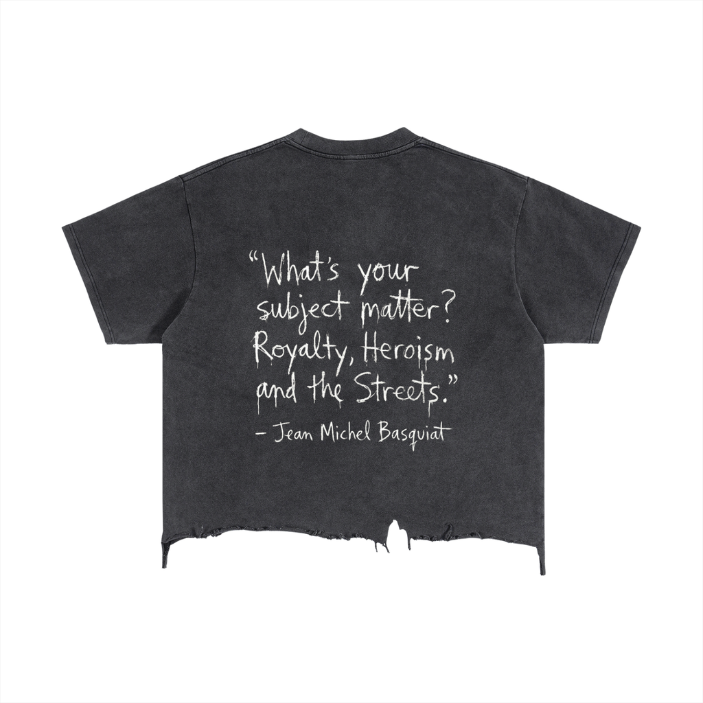 Basquiat Vintage Wash Boxy Distressed Hem T-Shirt