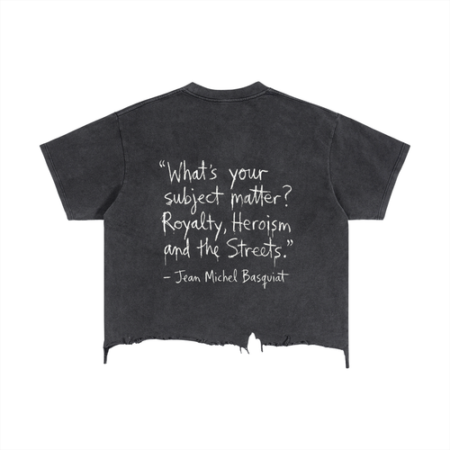 Basquiat Vintage Wash Boxy Distressed Hem T-Shirt