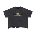 Basquiat Vintage Wash Boxy Distressed Hem T-Shirt