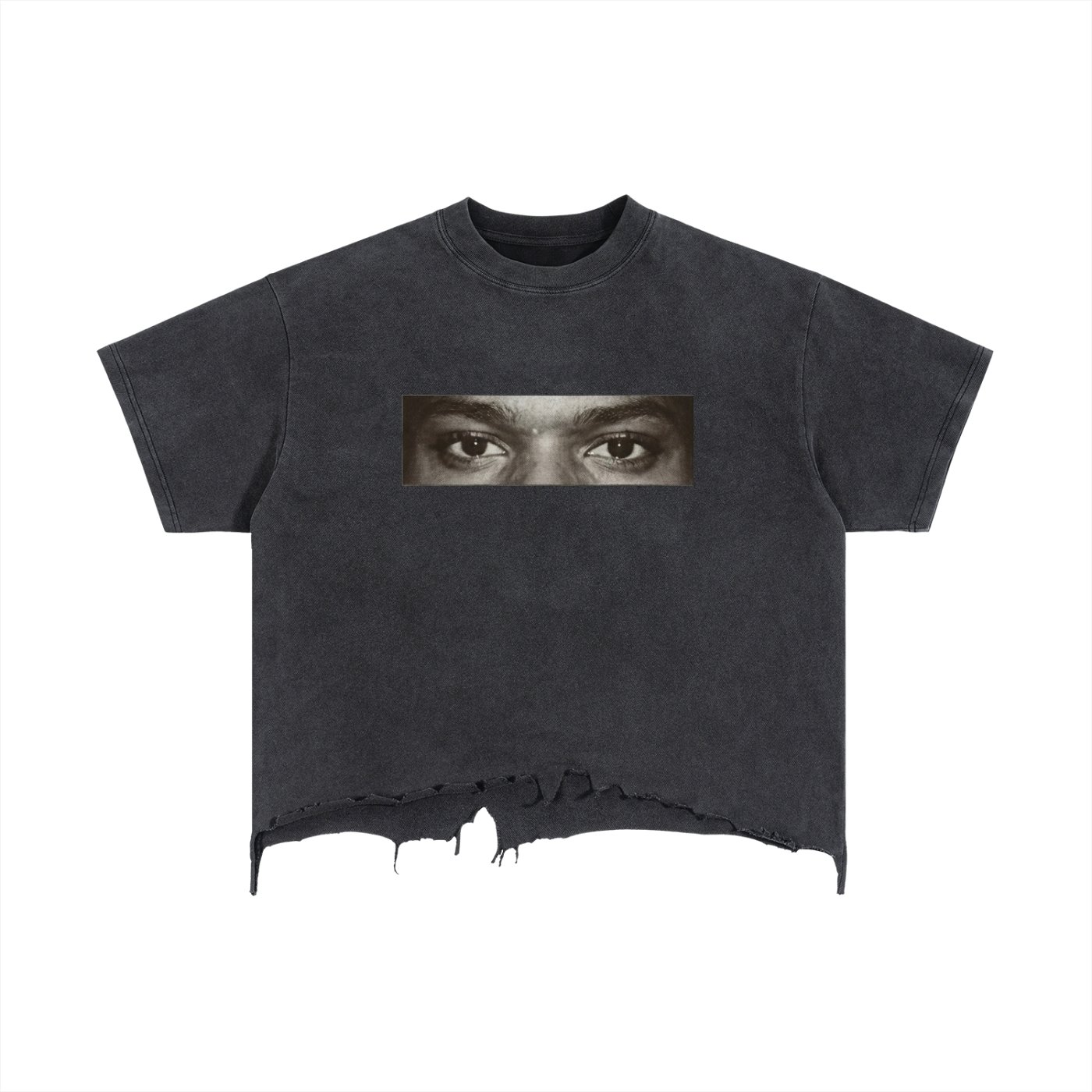 Basquiat Vintage Wash Boxy Distressed Hem T-Shirt